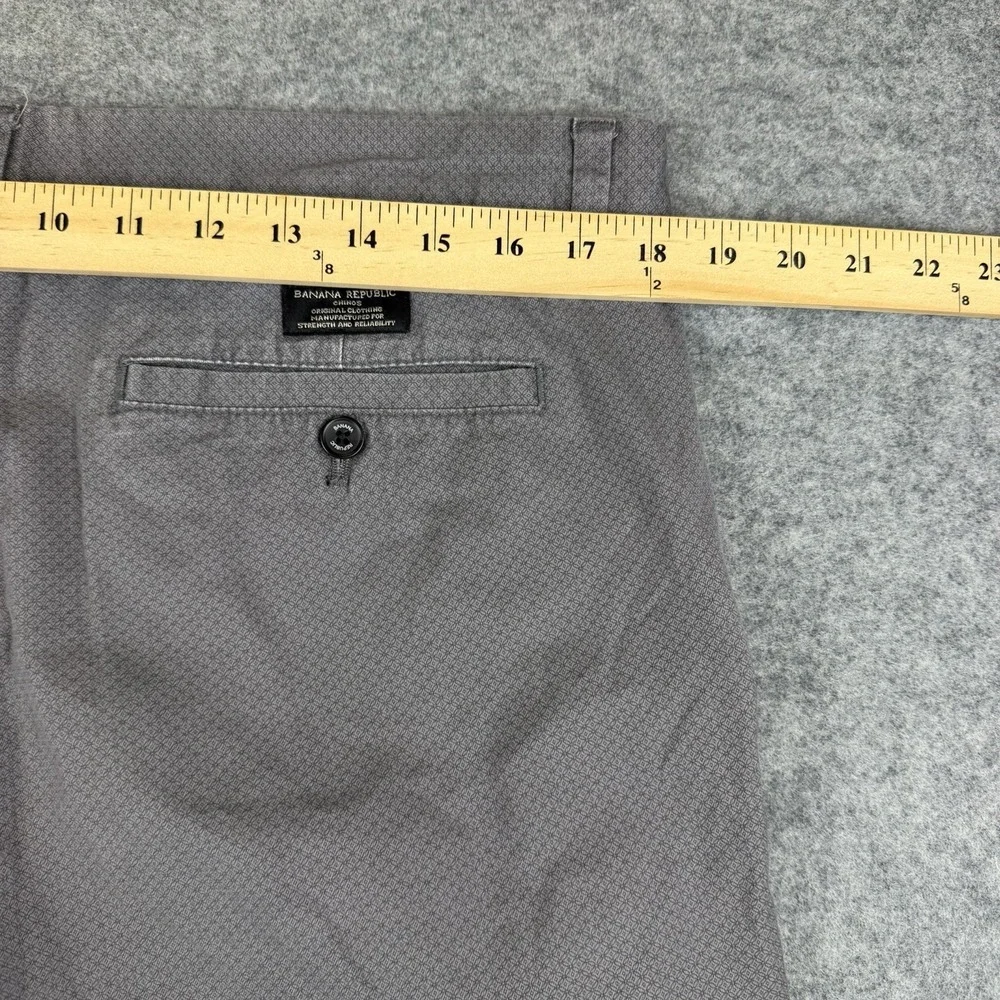 Banana Republic Fulton Skinny Chino Pants Gray Microdot Pattern Men Size 35x30